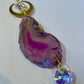 Crystal Sun Catchers With Prism Pendants Agate Slices