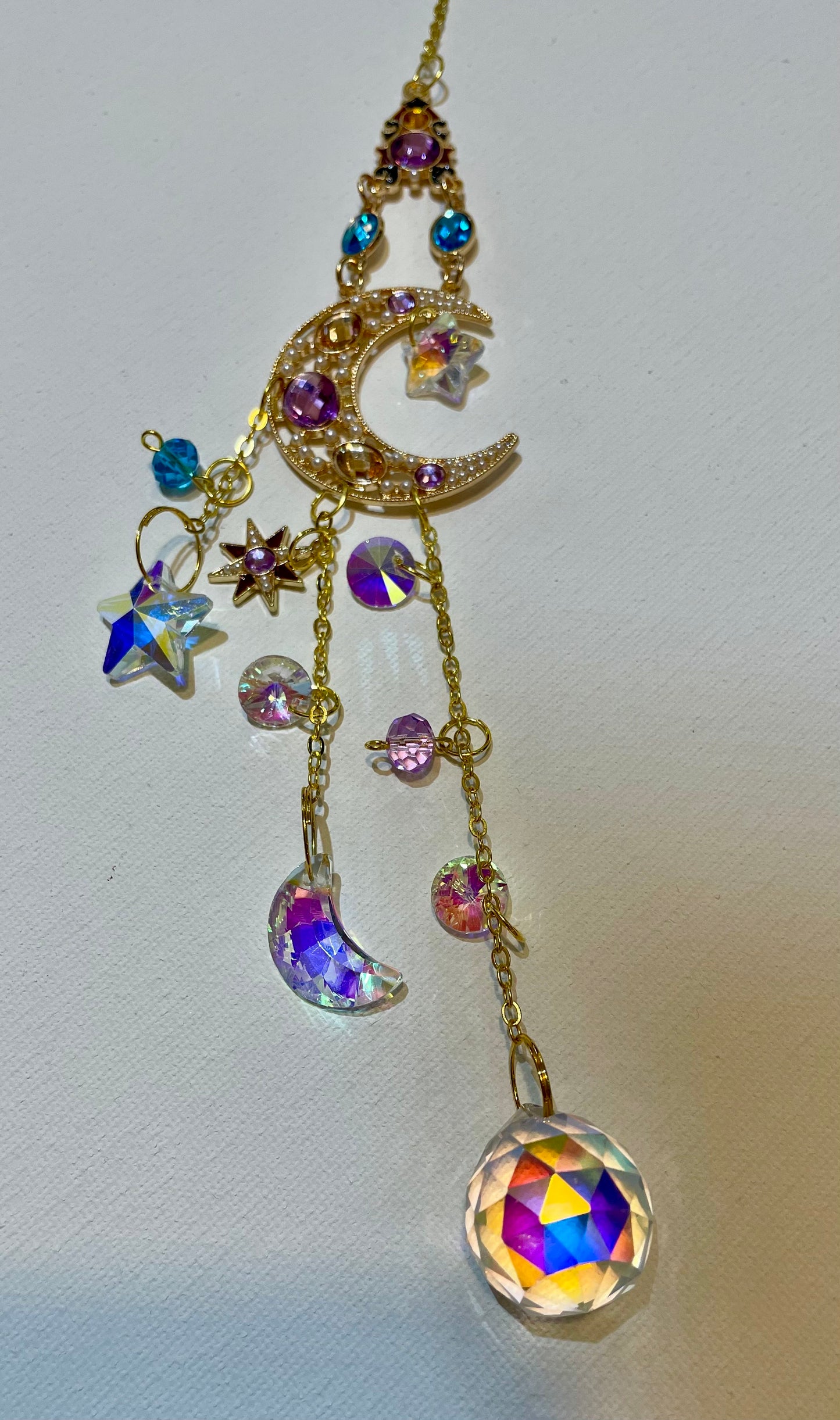 Sun and Moon Crystal Glass Suncatchers Rainbow Colors