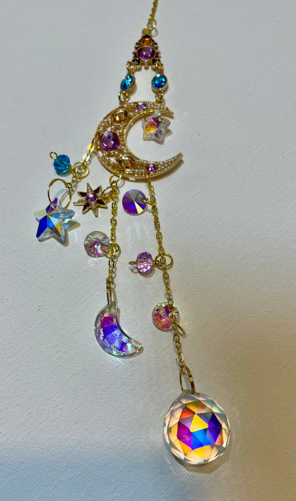 Sun and Moon Crystal Glass Suncatchers Rainbow Colors