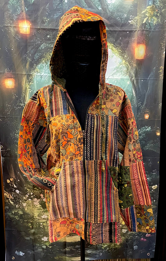 Himalayan Kathmandu Handcrafted Hooded Jacket Bohemian Style