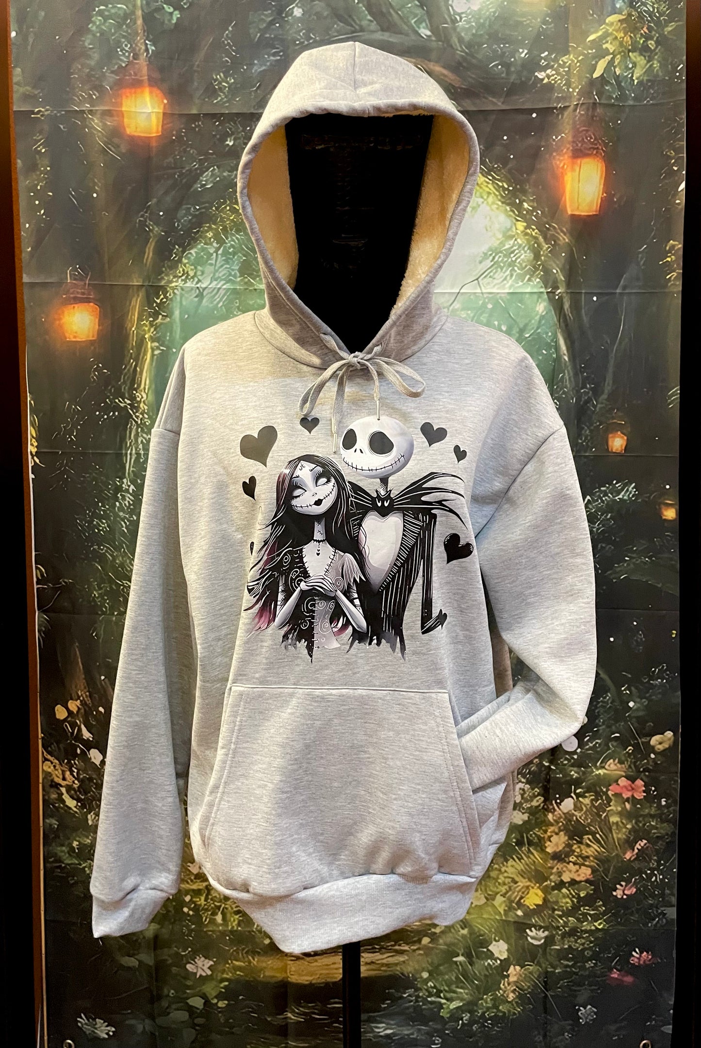 Jack And Sally Fleece Hoodie Cozy Halloween The Nightmare Before Christmas