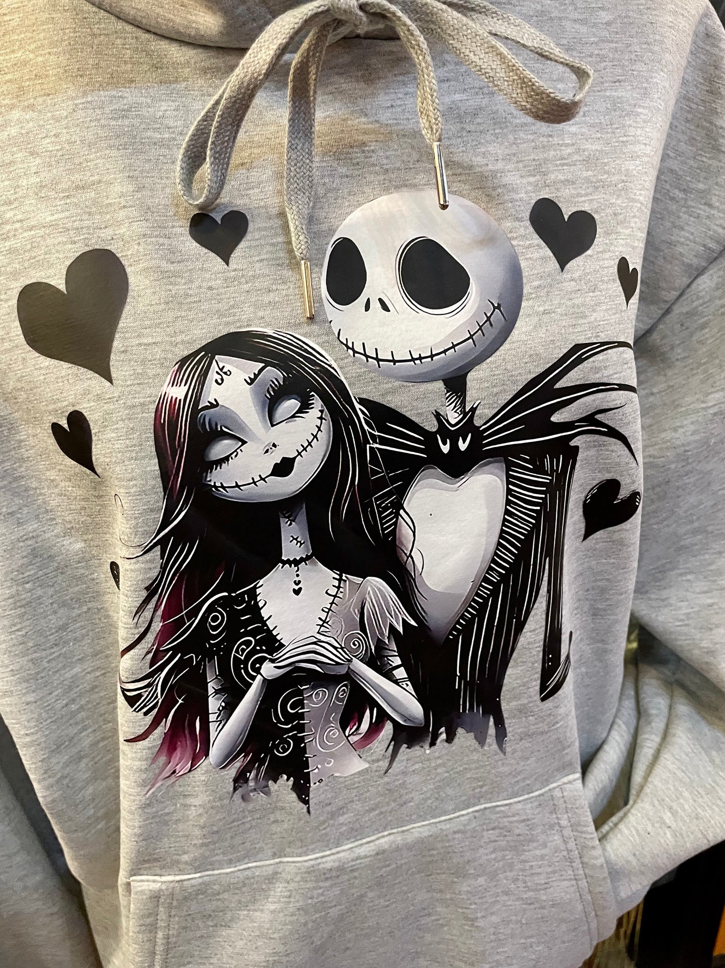 Jack And Sally Fleece Hoodie Cozy Halloween The Nightmare Before Christmas