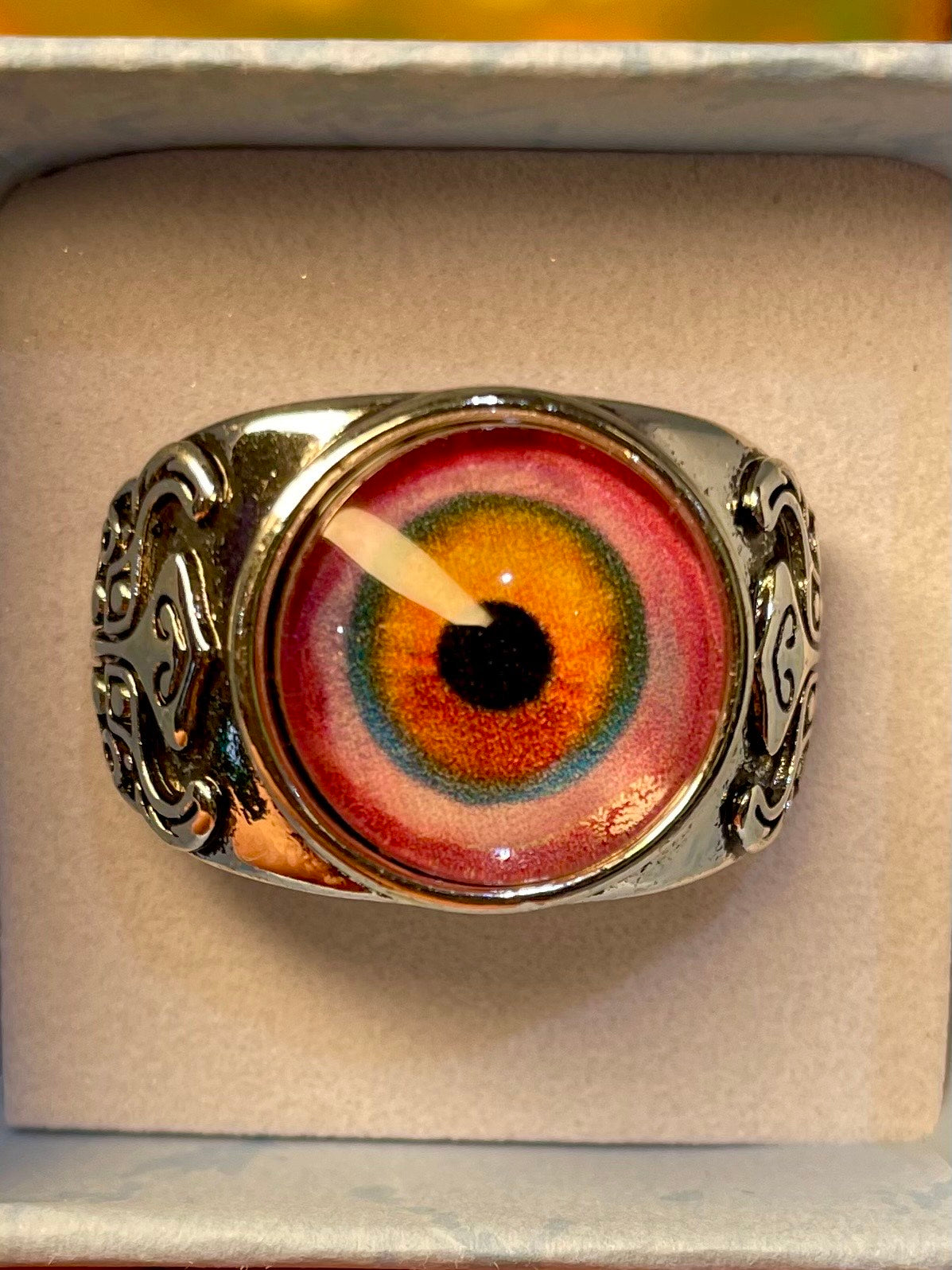 Eye of the Dark Lore Ring with Mystical Eye Symbol for Occult Jewelry