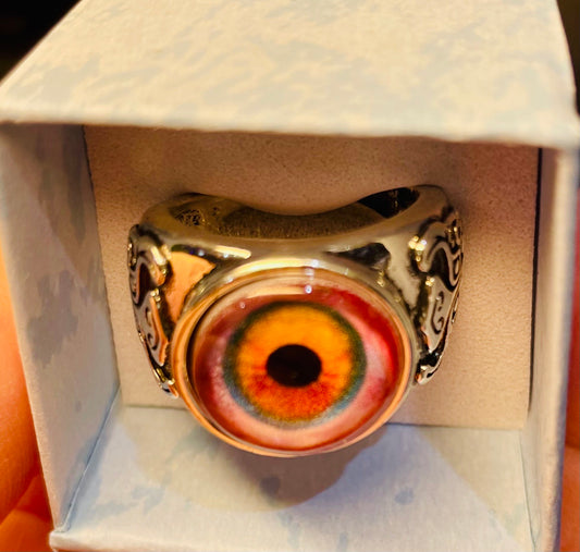 Eye of the Dark Lore Ring with Mystical Eye Symbol for Occult Jewelry