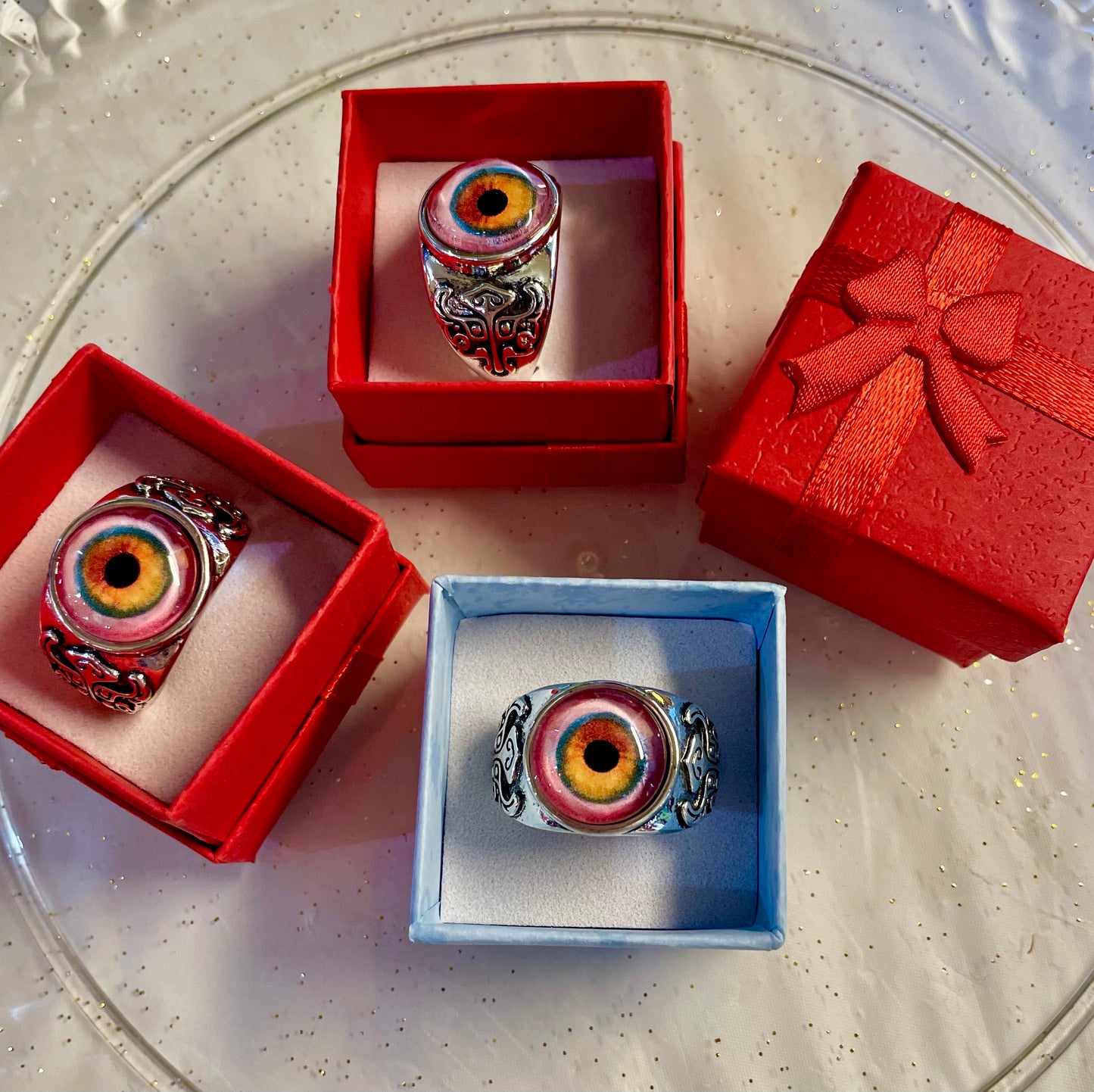 Eye of the Dark Lore Ring with Mystical Eye Symbol for Occult Jewelry