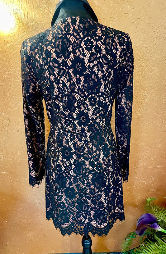 Black Lace Coat Dress