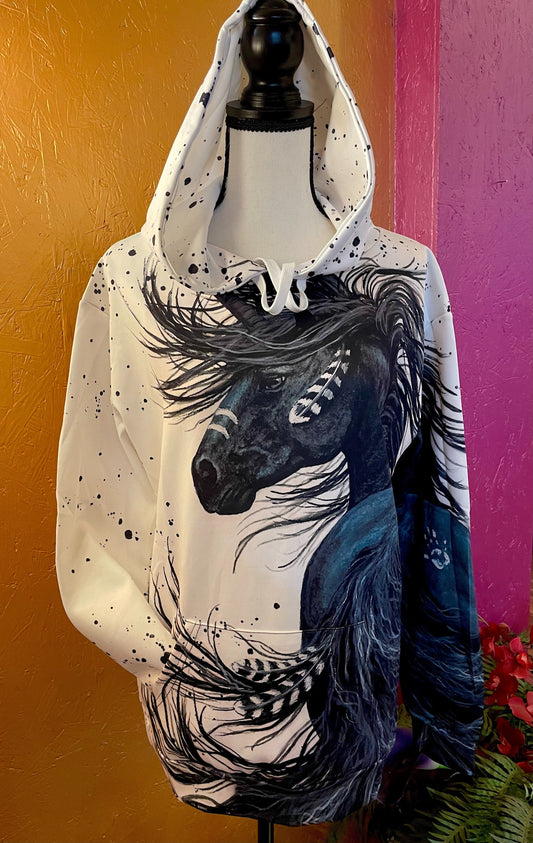 3D Black Unicorn Hoodie