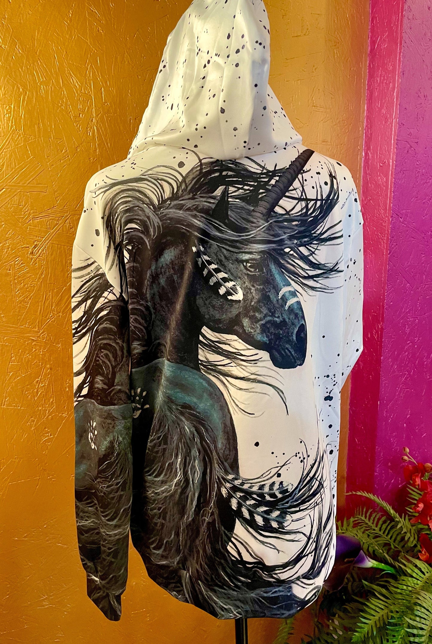 3D Black Unicorn Hoodie