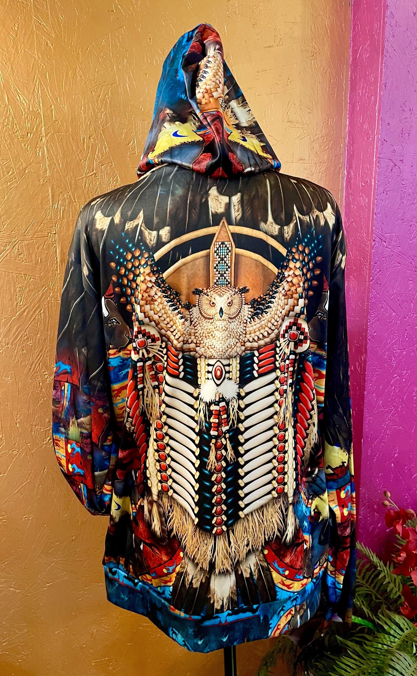 3D Native American Owl Hoodie