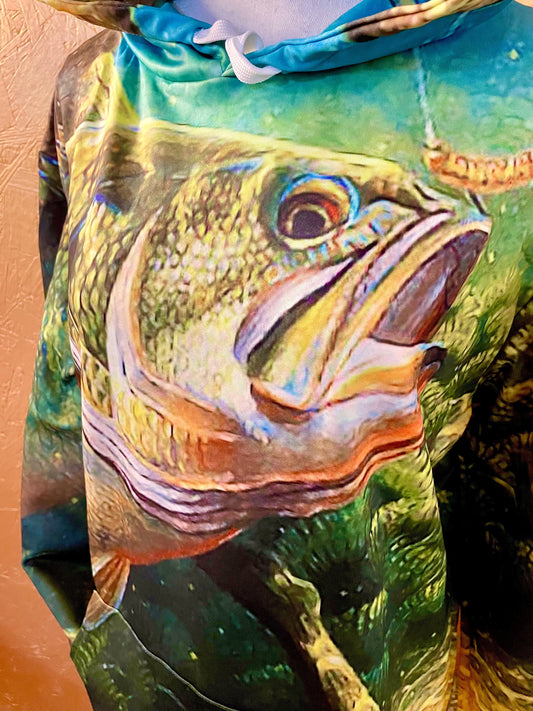 3D Fish Print Hoodie