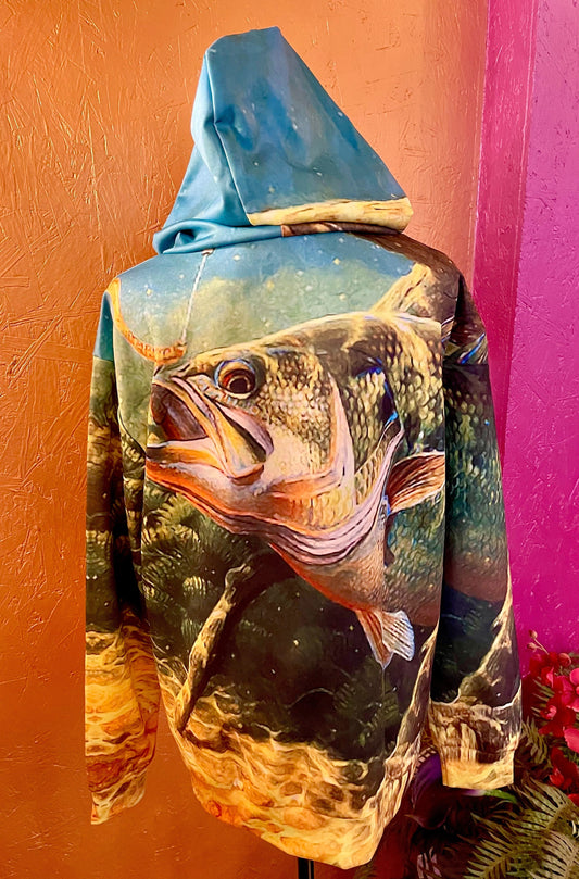 3D Fish Print Hoodie