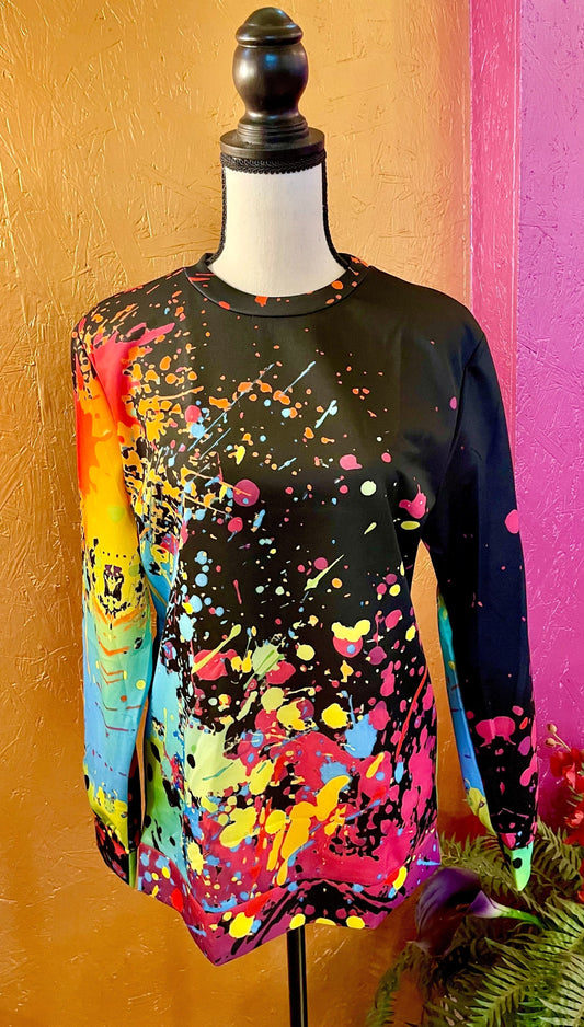 3D Paint Spatter Top