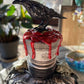 Raven Misty Moon Bottle With LED Lights Handcrafted Glass Art Piece
