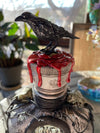 Raven Misty Moon Bottle With LED Lights Handcrafted Glass Art Piece