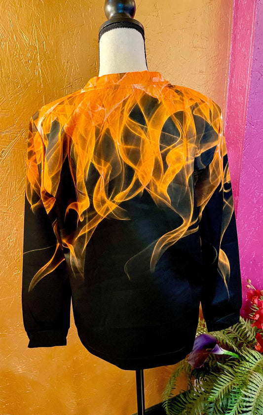 3D Flame Design Long Sleeve Top