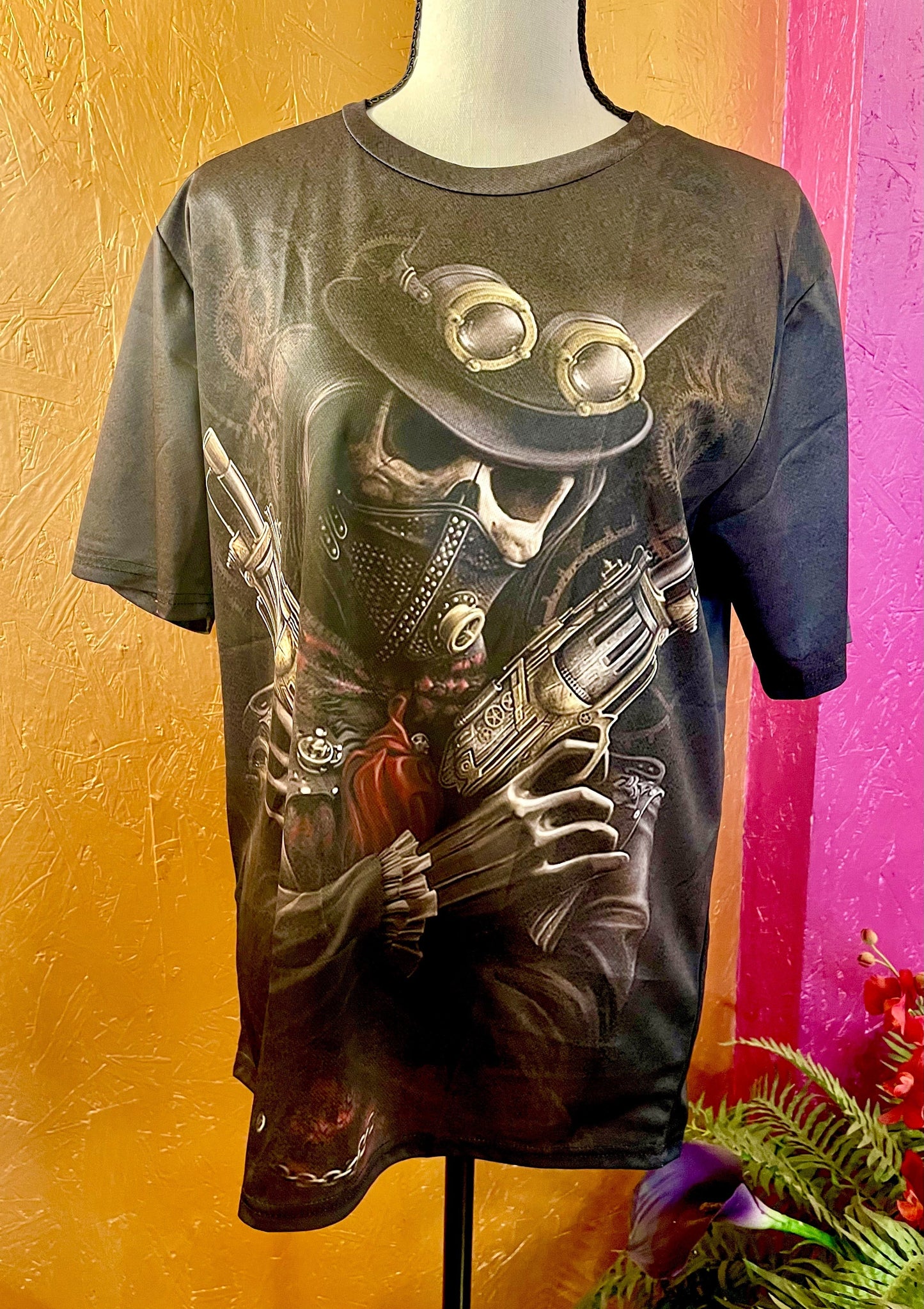 Short Sleeve Steampunk Skull T shirt