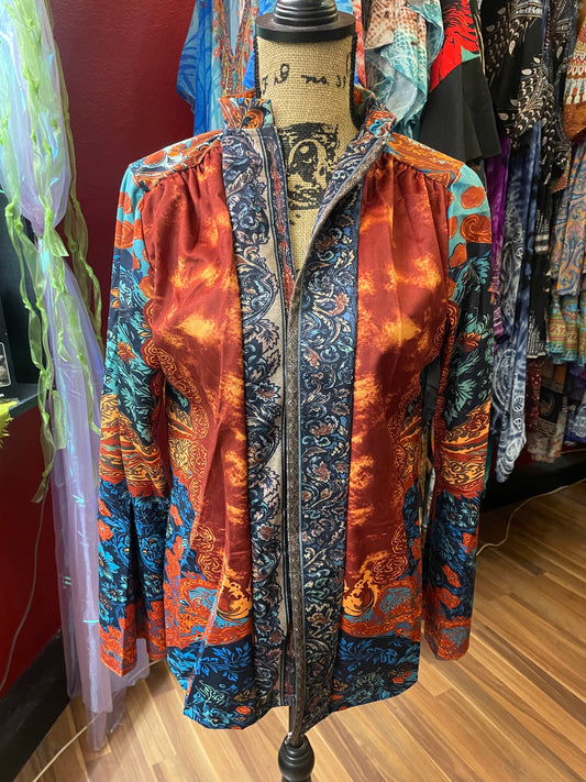 Soft Long Sleeve Paisley Cardigan Boho Cozy Layering Piece
