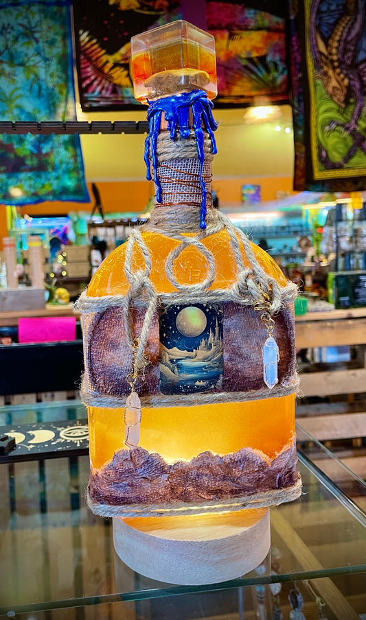 Sacred Moon Crystal Decorative Hand Created Bottle Nickie Bradley