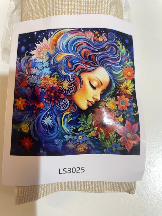 Colorful Floral Maiden Paint by Numbers Kit for Relaxation