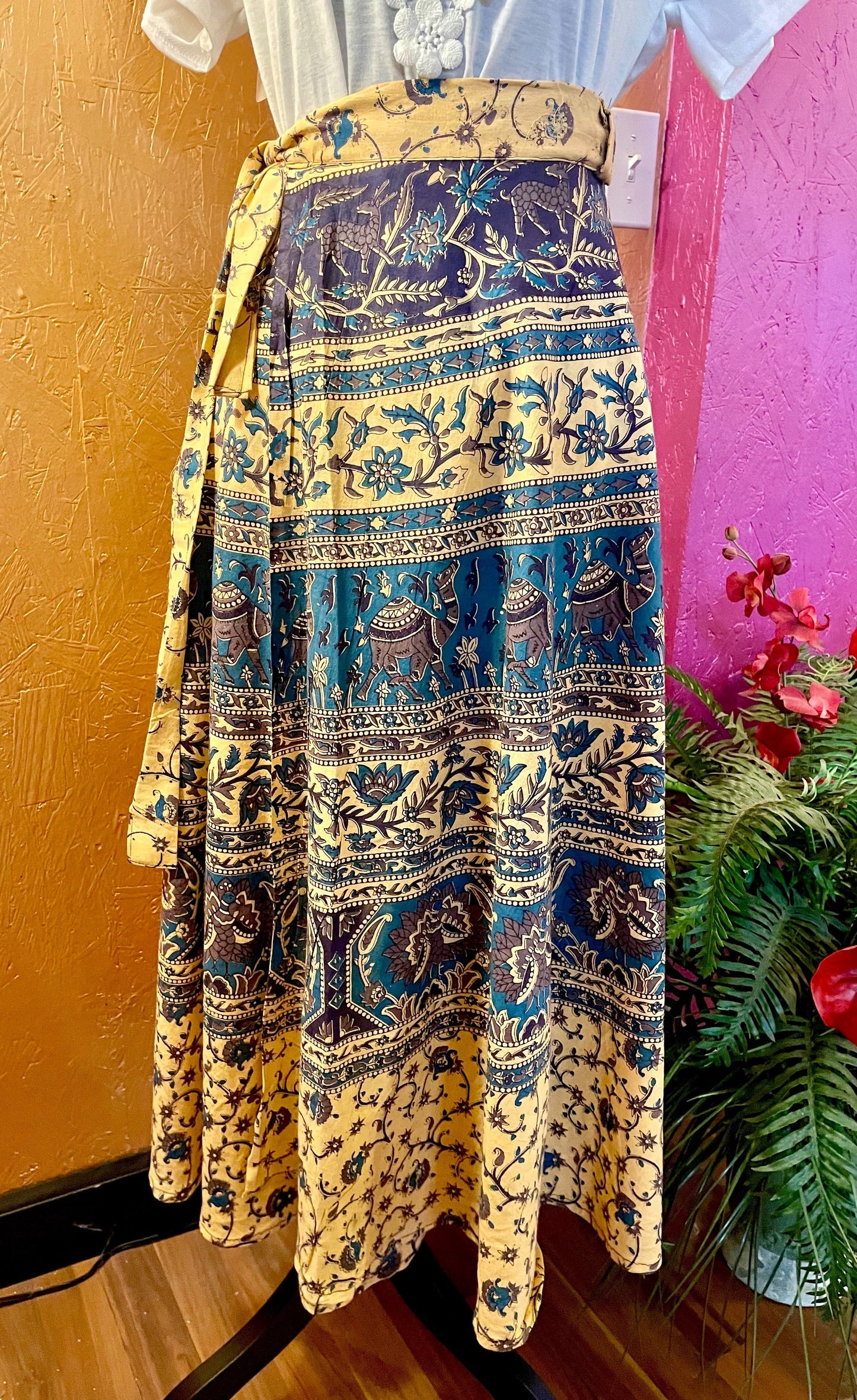 Boho Paisley Print Wrap Skirt