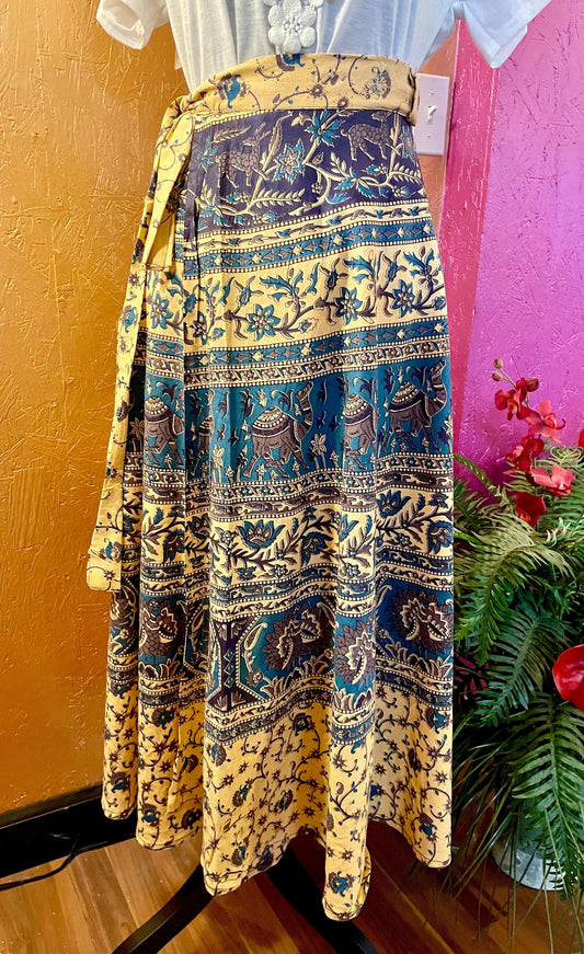 Boho Paisley Print Wrap Skirt