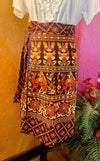 Boho Camel Print Wrap Skirt