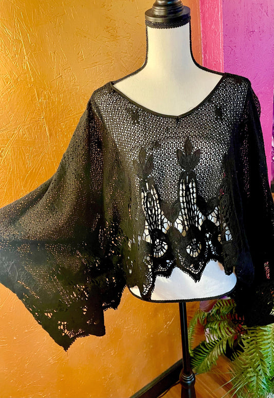 Crocheted Bat Wing Top