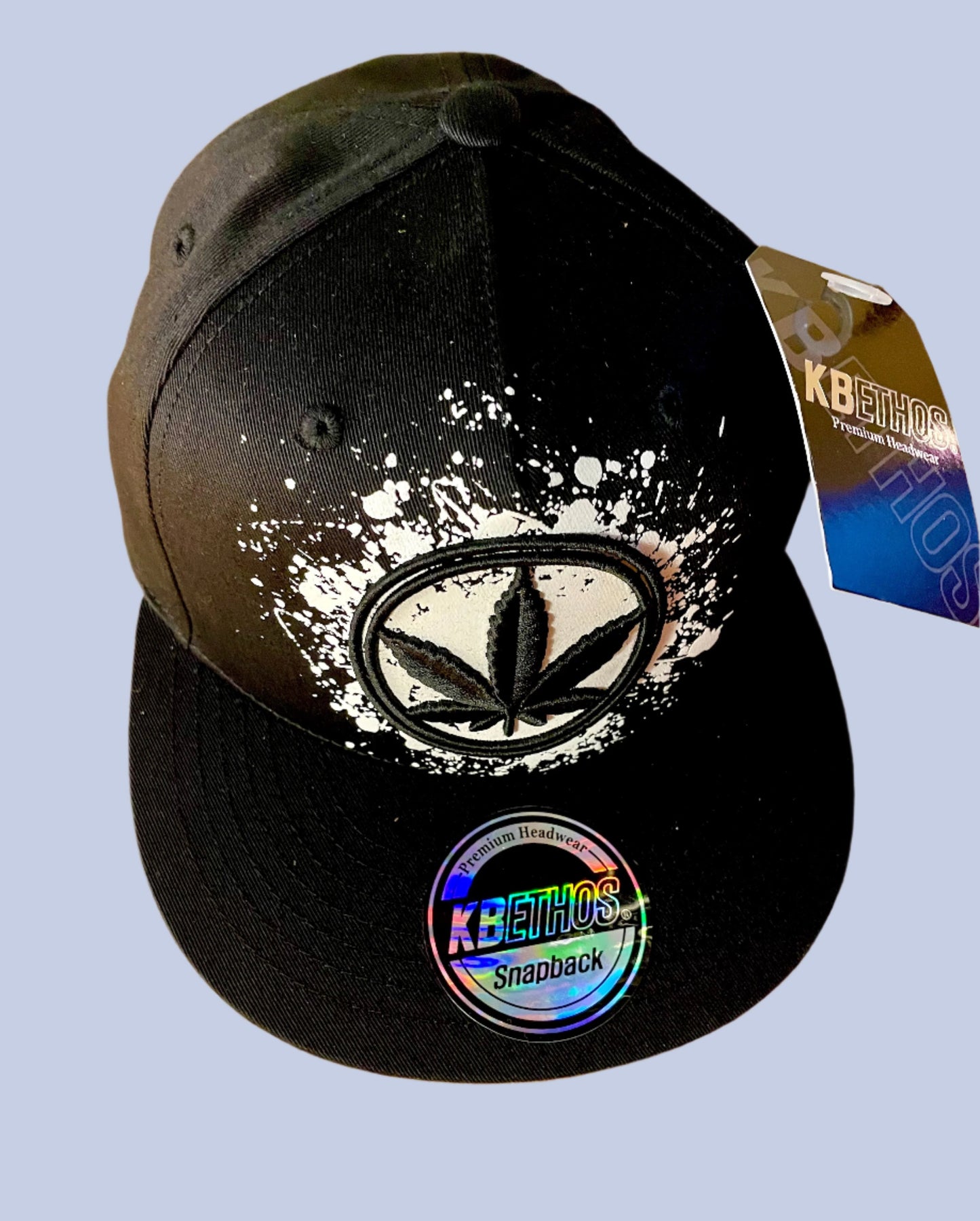 Black Flat Billed Cannabis Hat