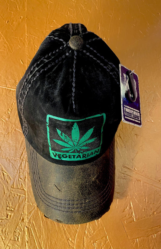 Distressed Cannabis Hat