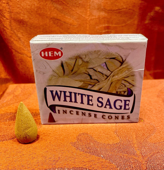 White Sage Backflow Incense Cones
