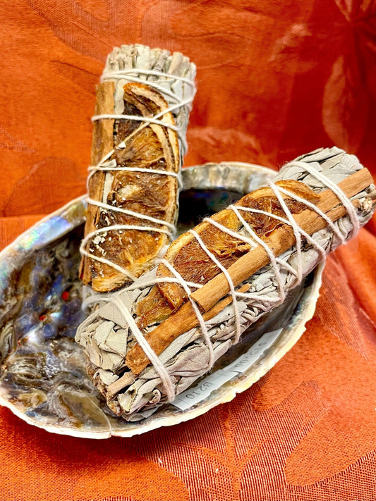 White Sage w/Orange & Cinnamon Smudge