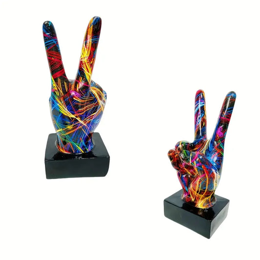 Peace Sign Sculpture Vibrant Abstract Art Decor For Homes