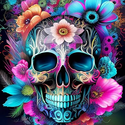 Sugar skull canvas paint by numbers