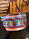 Embroidered Tassel Handbag With Colorful Embroidery And Playful Tassels
