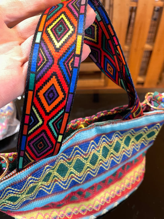 Embroidered Tassel Handbag With Colorful Embroidery And Playful Tassels