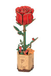 Red Rose  Rowood DIY Wooden Flower 3D Puzzles