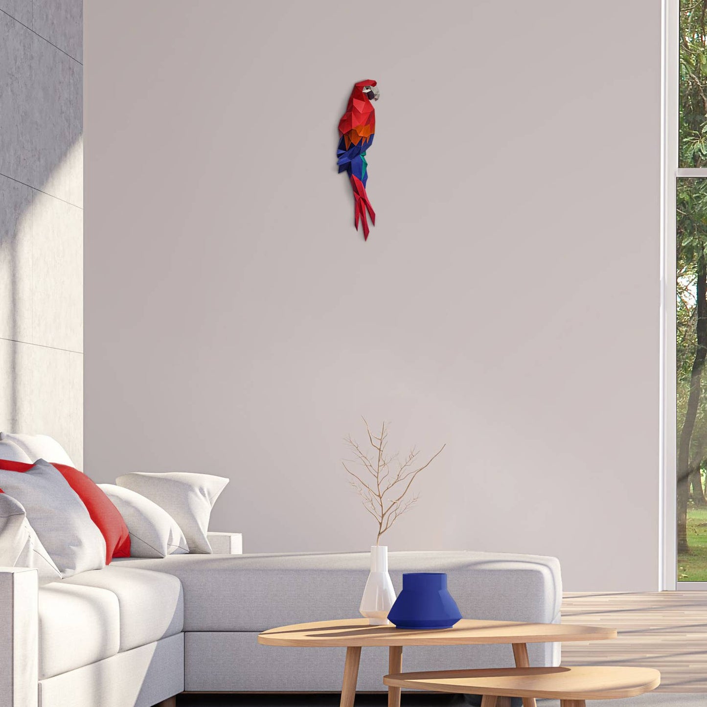 Macaw 3D PaperCraft Origami Wall Art