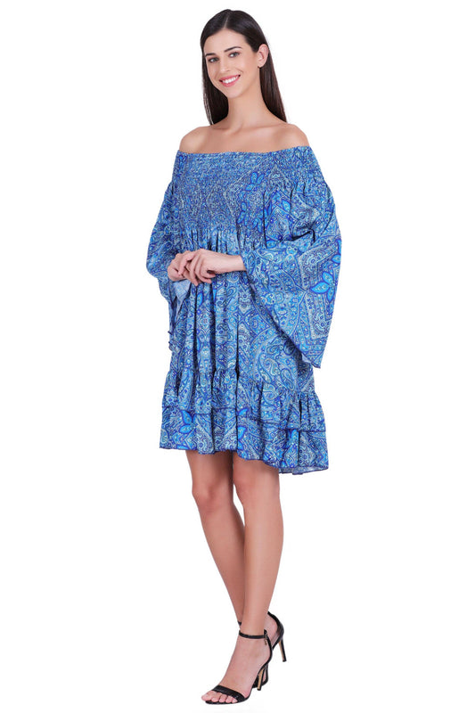 Digital Print Off Shoulder Dress