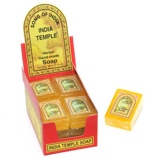 India Temple Herbal Handmade Soap 100 Grams Silky Smooth Skin Glycerin Fragrance