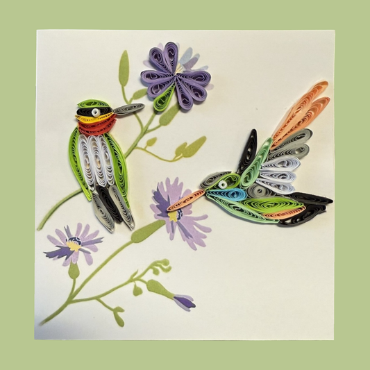 Hummingbird Quilled Greeting Card
