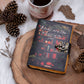 Handcrafted Leather Journal Notebook With Book Lover Print Quote Gift For Writers