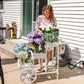 White 3-Tier Fir Wood Plant Stand with Chalkboard