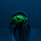 Blue/Orange Glass Jellyfish  4 1/4”