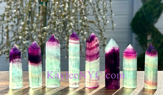 2 Lb Natural Watermelon Fluorite Obelisk Tower Crystal