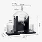 Football Decanter Set with 2 Whiskey and Wine Glasses 1400mL Barware Gift for Football Fans and Game Day Decor