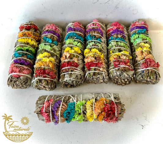 7 Chakra Sinuata Flower White Sage California 4 Inch