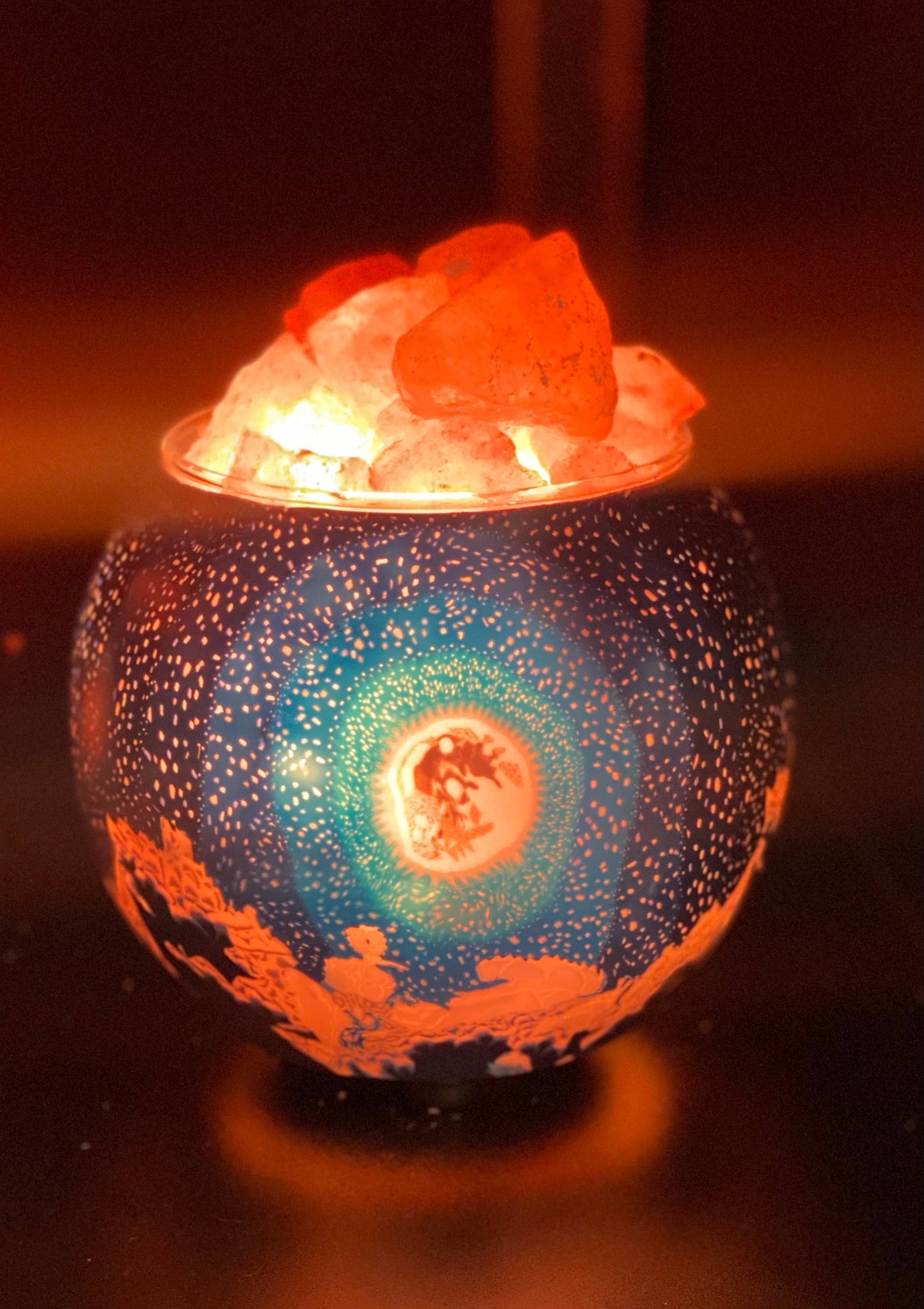 Moon Handcrafted Salt Lamp Diffuser With  Ul  Listed Dimmer