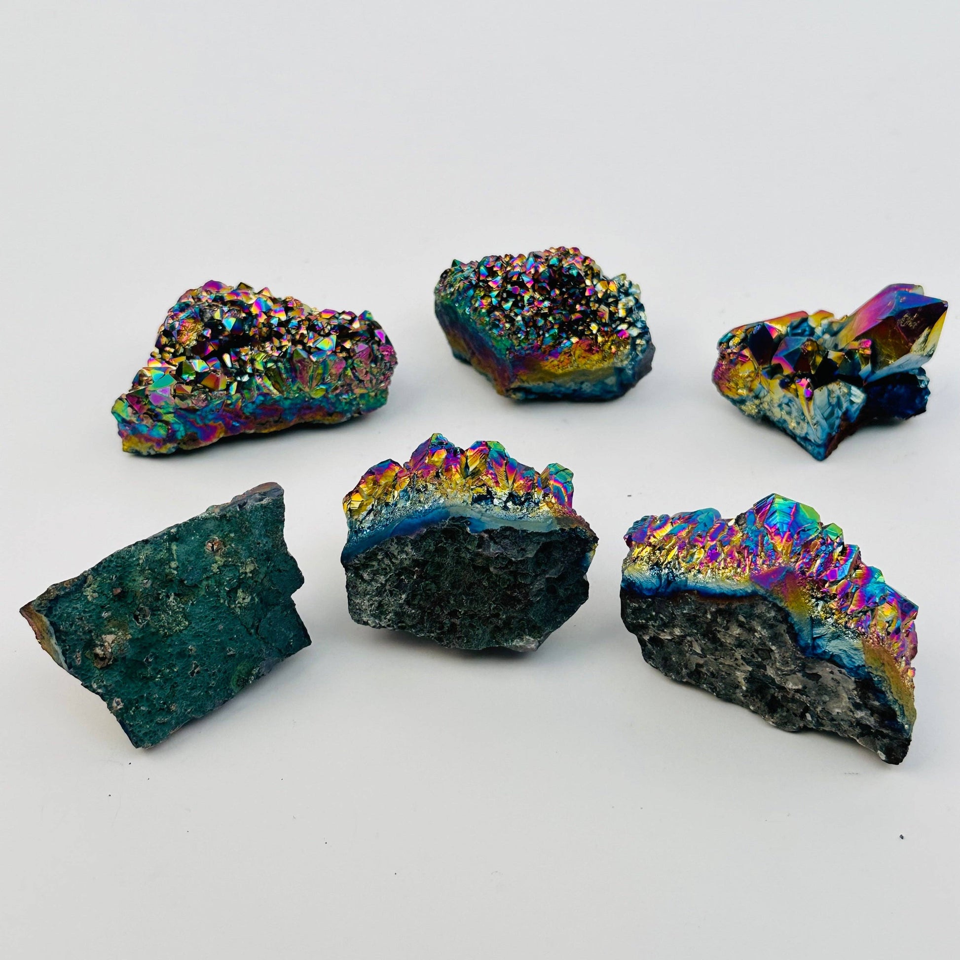 Stunning Amethyst Rainbow Titanium Crystals showcase vibrant colors and natural elegance, perfect for any collection.