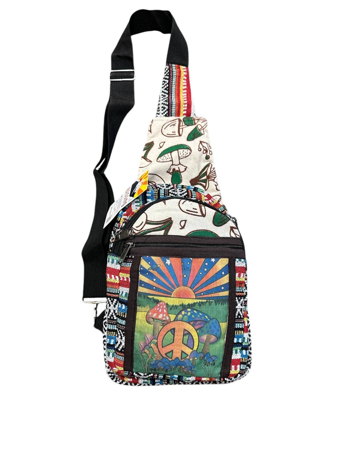 Cotton Peace Rising Crossbody Side Bag RIB3119 By Rising International Inc Premium Everyday Travel Friendly Shoulder Bag