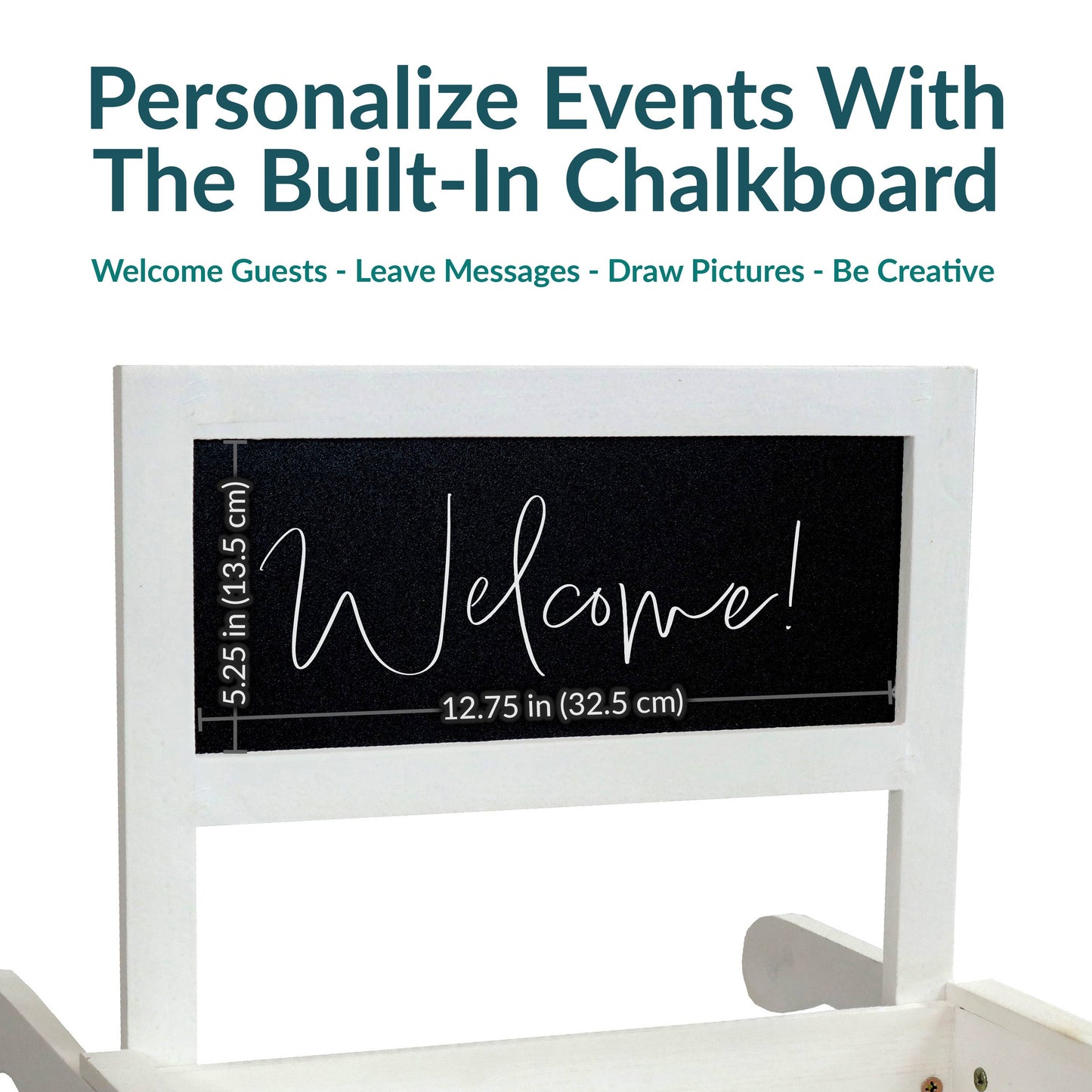White 3-Tier Fir Wood Plant Stand with Chalkboard